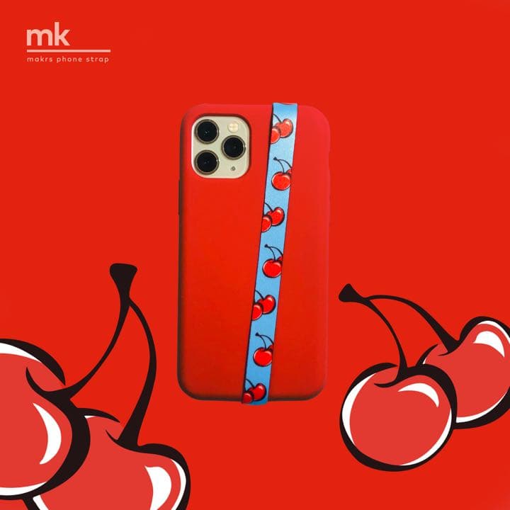 【新品ー当日発送】★フォンストラップー100個【卸売】★ チェリー