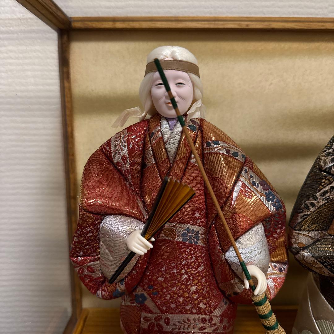 純金高砂　高砂人形 雄山作 共白髪　結納　還暦　木目込人形　錦勝工芸　尉姥