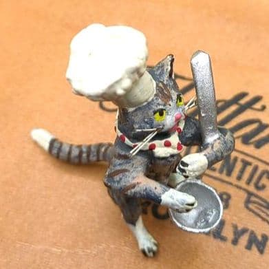 ヴィエナブロンズ コールドペイント 擬人化した猫 コック 調理師