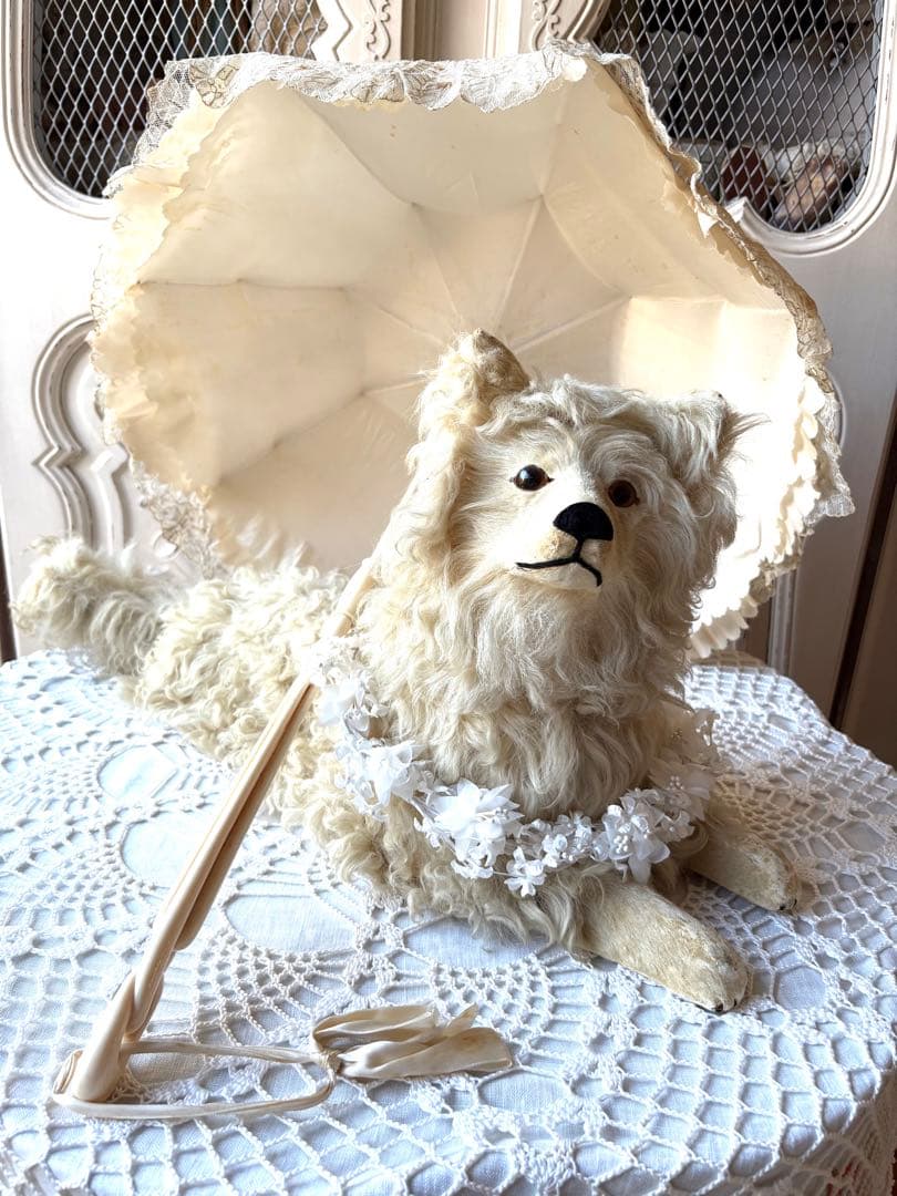 ♡パジャマドッグ　LOULOU フランスアンティーク　コンパニオンドッグ　布花付