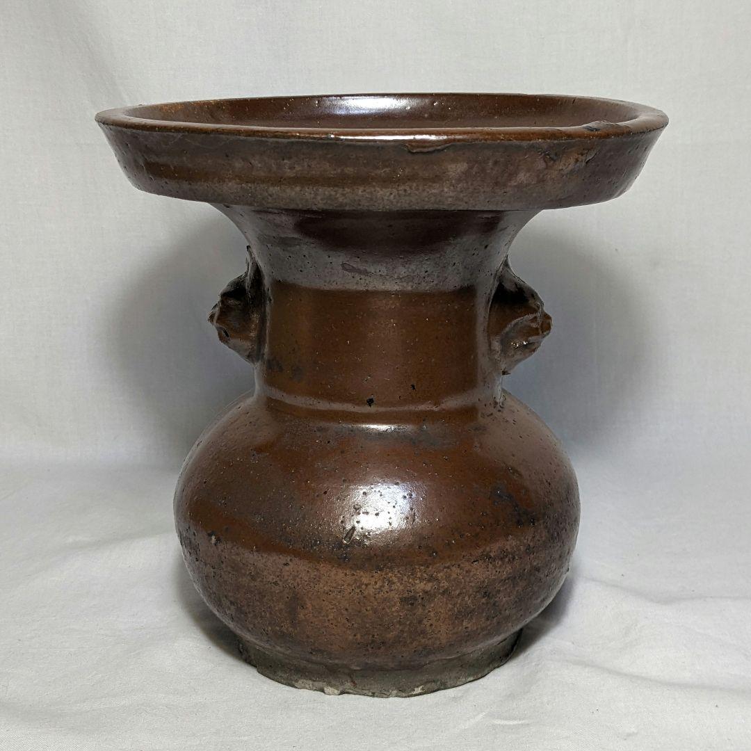 古丹波写or古常滑写 耳付花器 合箱合布 花入 花瓶 フラワーベース 華道具