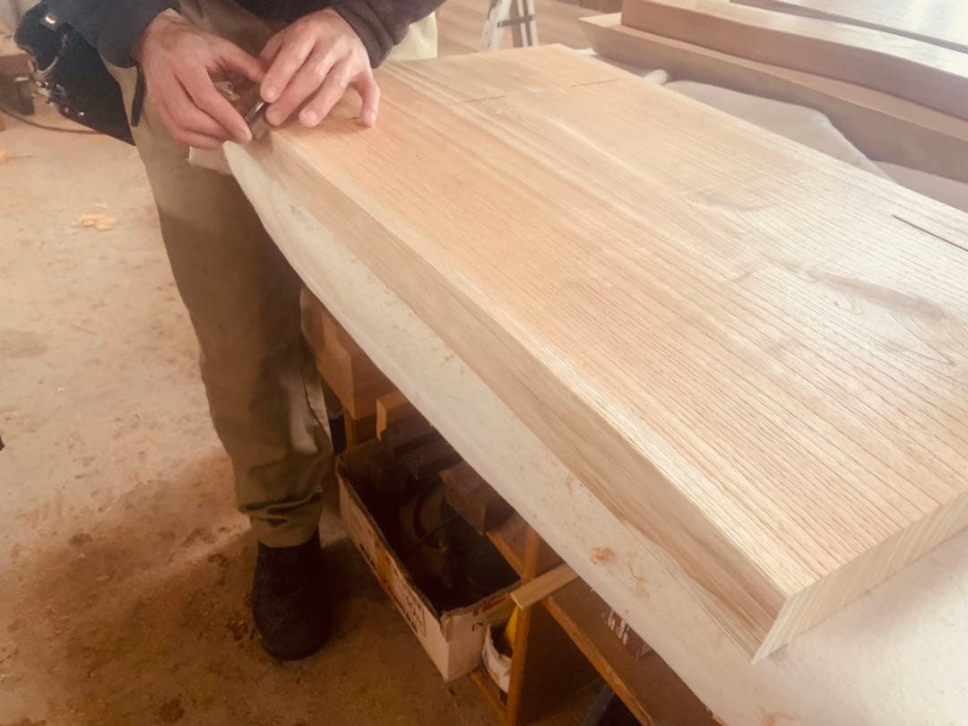 ☆ローズマリー☆無垢材(耳付栴檀一枚板)PCデスクオーダー製作＊高さ75㌢