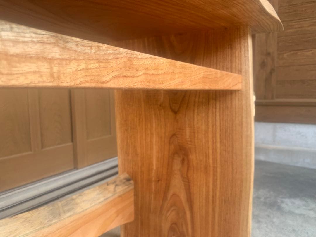 ☆ローズマリー☆無垢材(耳付栴檀一枚板)PCデスクオーダー製作＊高さ75㌢