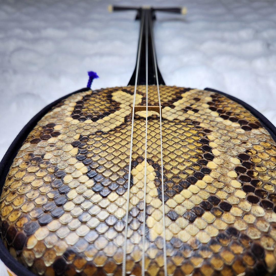 【美品】沖縄三線　守礼印　本蛇革　教本 バチ ムデ 弦 ケース　セット お得