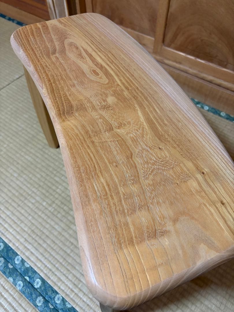 1335建具屋58年のおじいさんの手作り木製サイドテーブル、イス、スツール