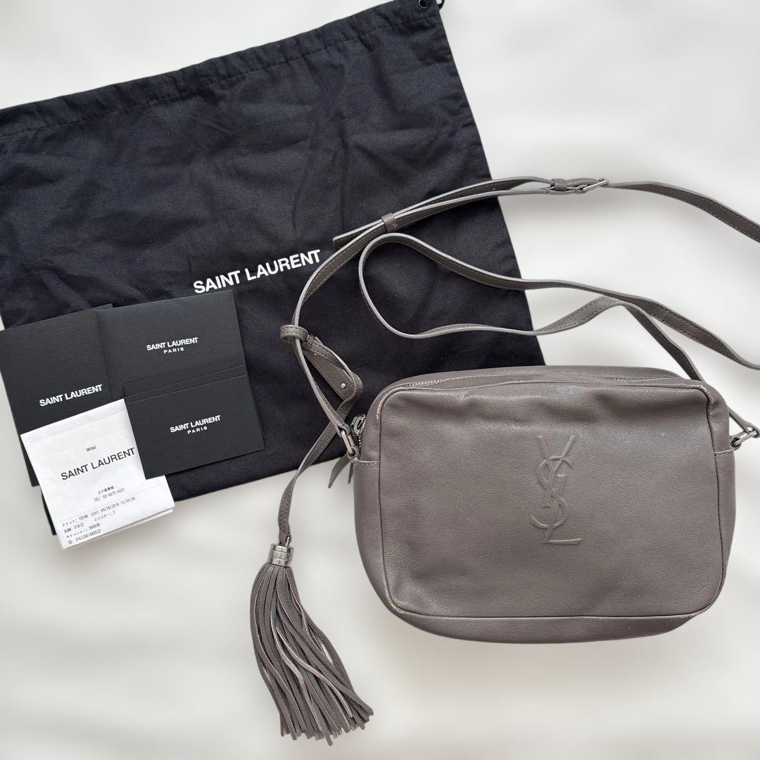 【レシート有り】サンローラン　ルーカメラバッグ　ショルダー　グレー