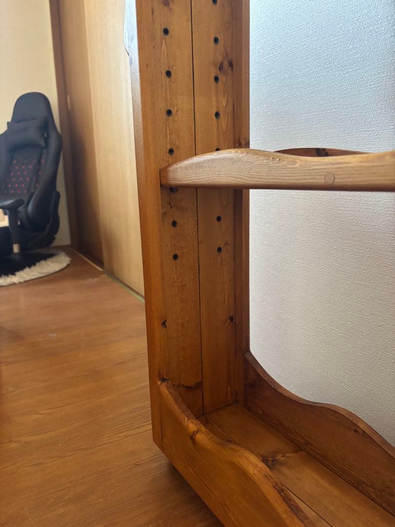 出品は4/13まで! (送料込)カントリー家具(木製スリムワゴン )