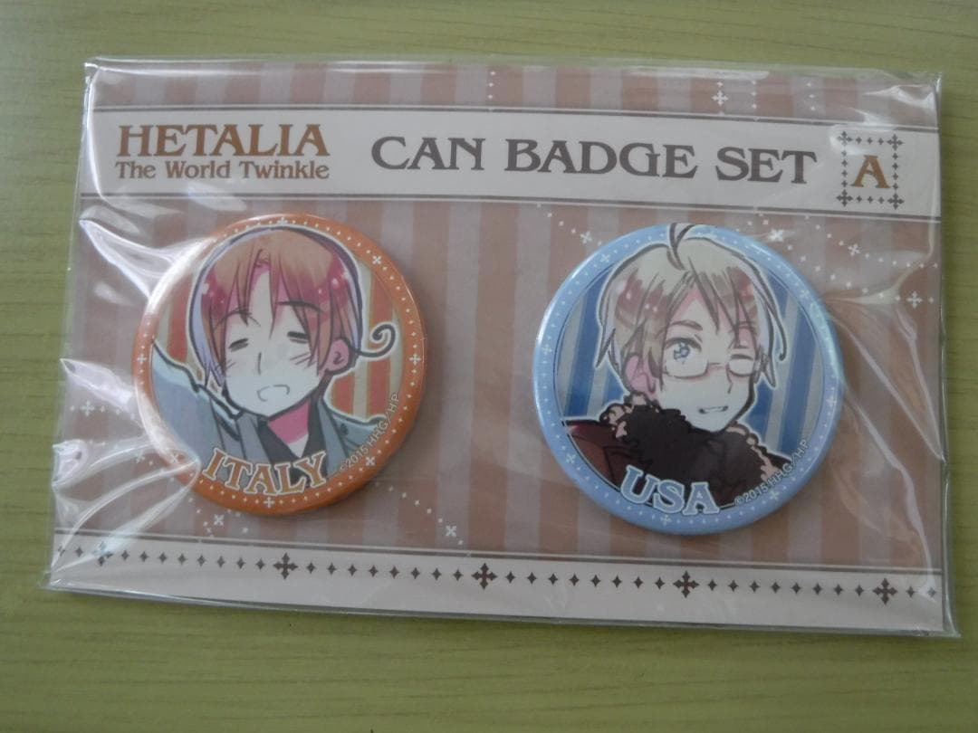◆ ヘタリア　缶バッジ 2種セット　イタリア＆アメリカ　缶バッジセット