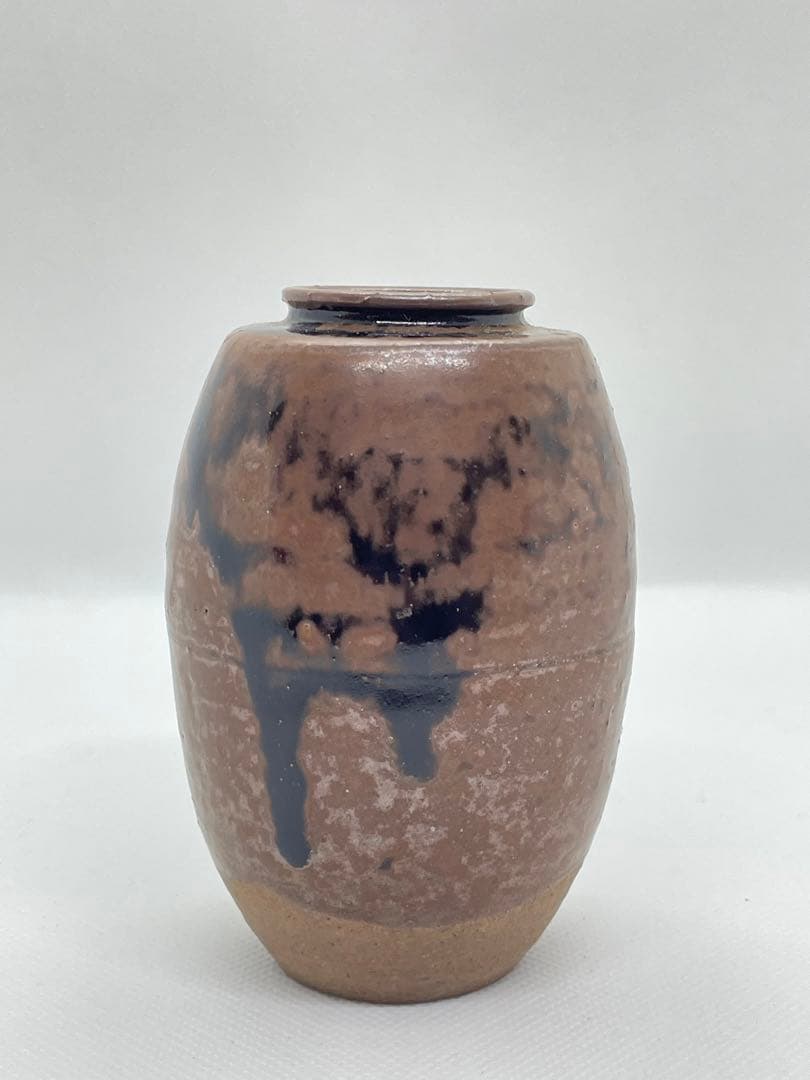 【茶道具】高取焼　高取喜恵　肩衝茶入　共箱　名物裂　仕服