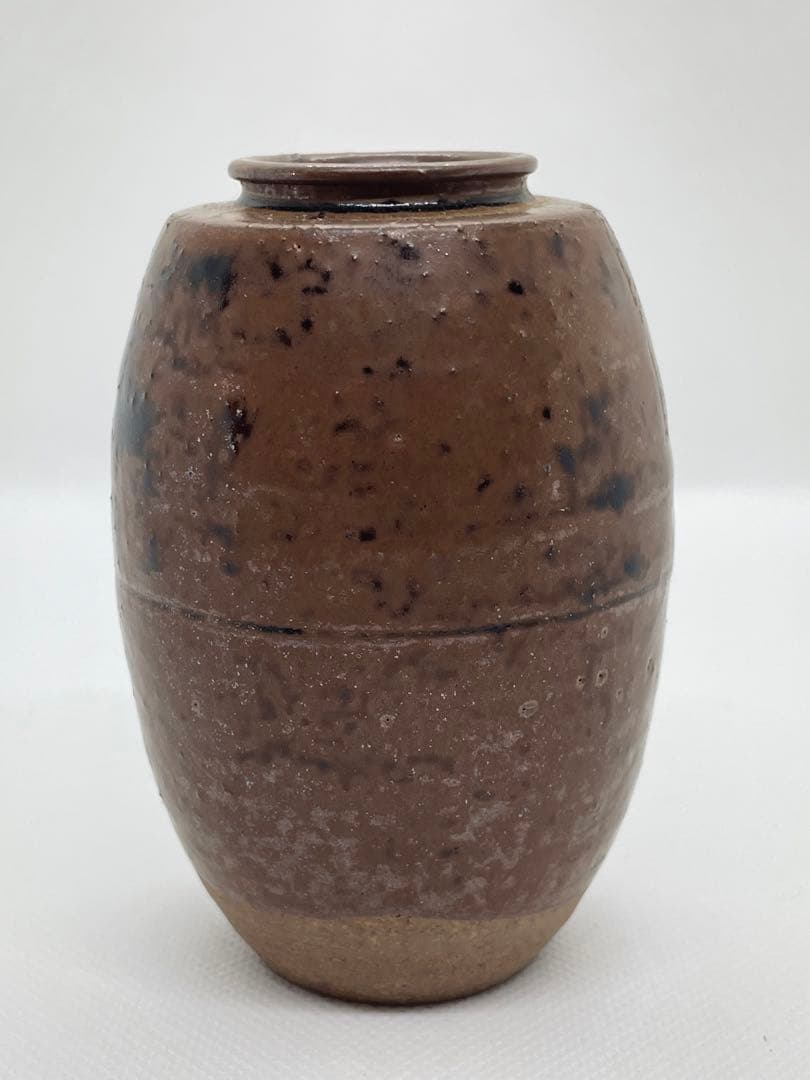 【茶道具】高取焼　高取喜恵　肩衝茶入　共箱　名物裂　仕服