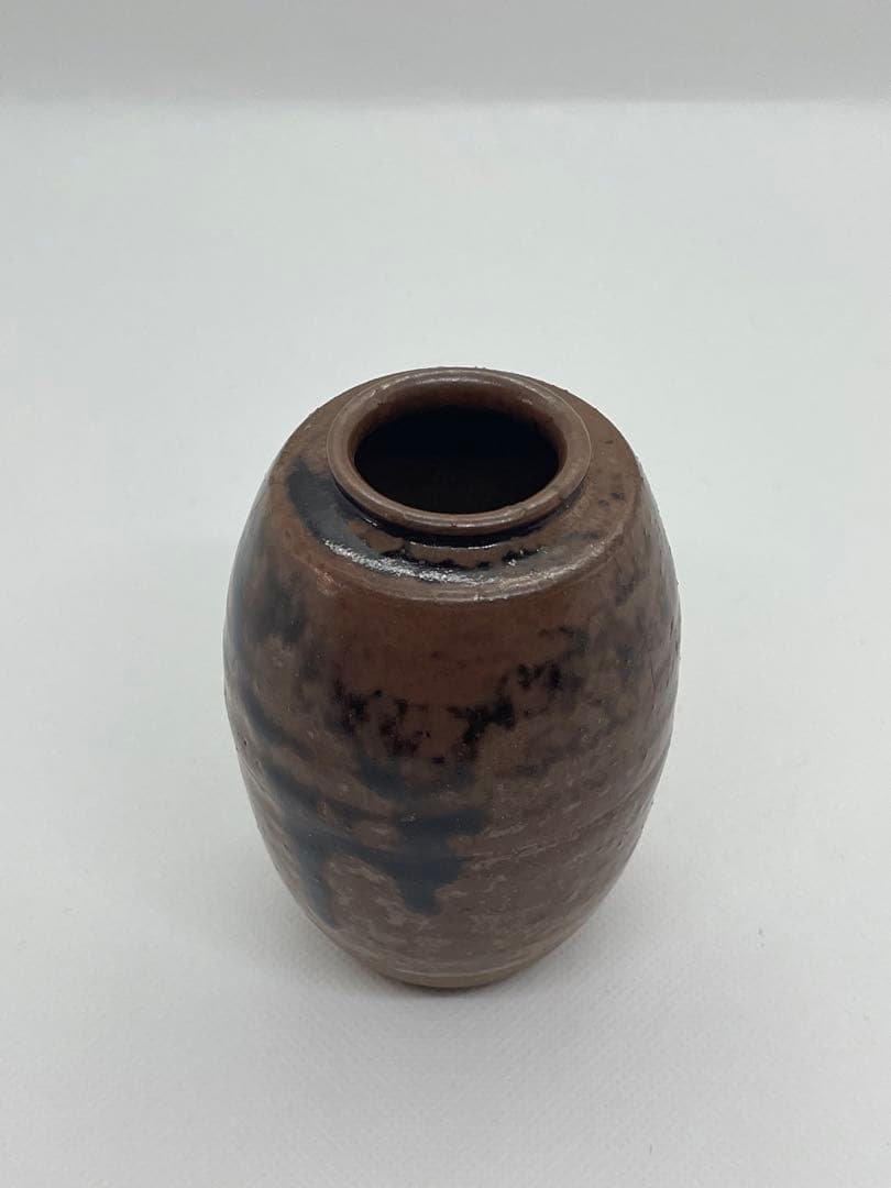 【茶道具】高取焼　高取喜恵　肩衝茶入　共箱　名物裂　仕服