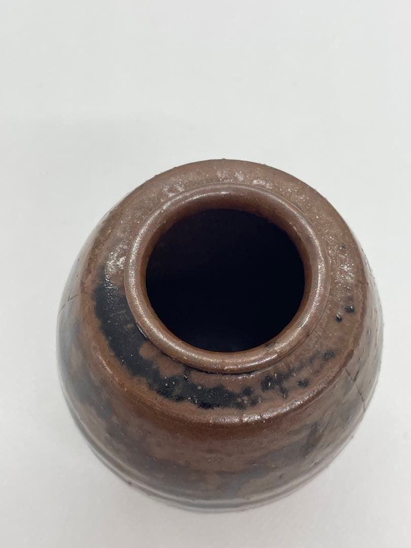 【茶道具】高取焼　高取喜恵　肩衝茶入　共箱　名物裂　仕服