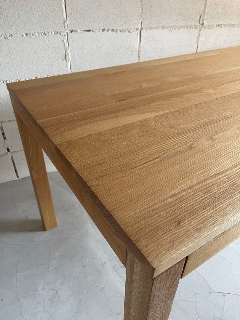 美品　無印良品　MUJI ダイニングテーブル　180 オーク無垢材　引出し付