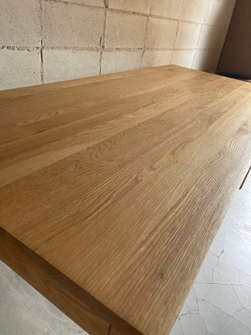 美品　無印良品　MUJI ダイニングテーブル　180 オーク無垢材　引出し付