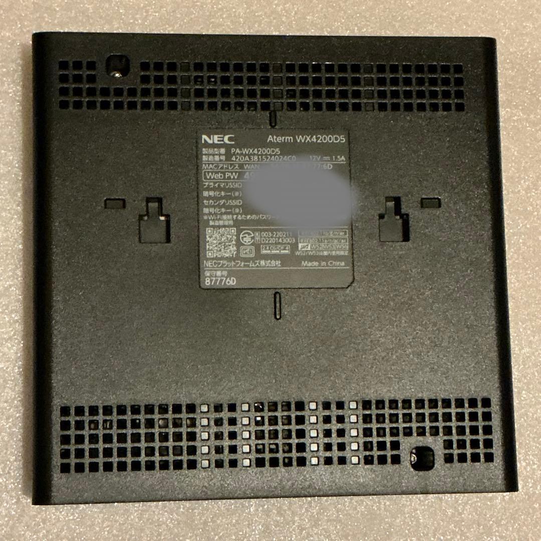 NEC AtermWi-Fi6メッシュ無線ルーター WX4200D5 完動美品