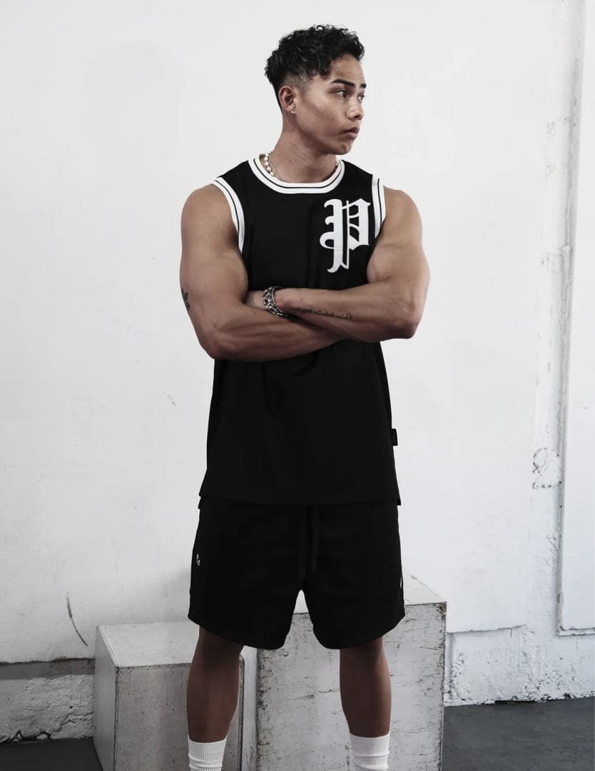 PVOT PRIVE メッシュタンクトップ・ショーツ・ソックスセット 上XL下M