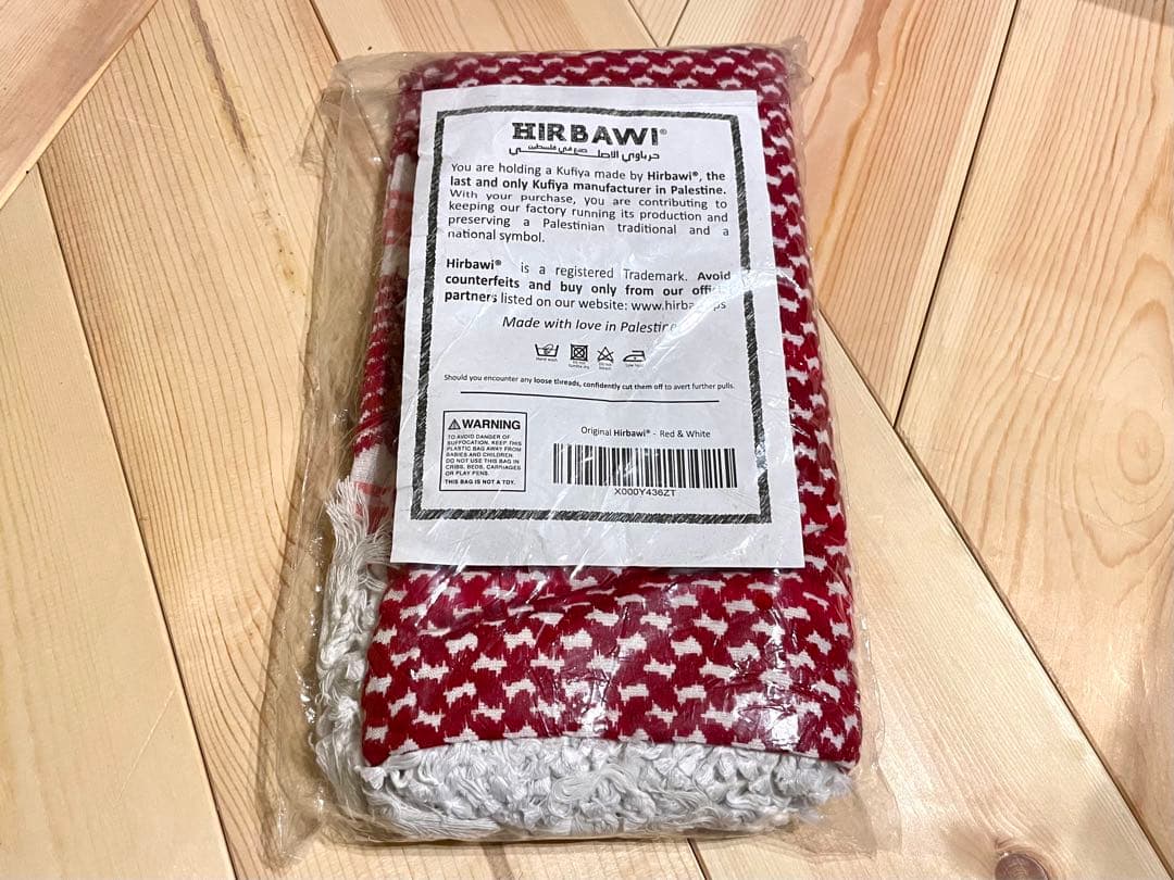 Kufiya⠀クフィーヤ⠀パレスチナ製⠀赤⠀遊牧民⠀アラブ　イスラム