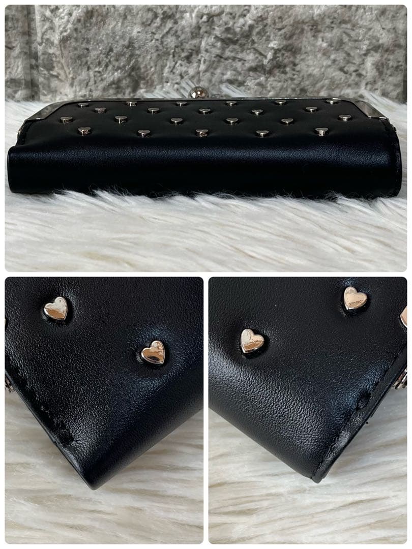 【新品未使用】希少　エピヌ　ハートスタッズ　ウォレット　二つ折り財布