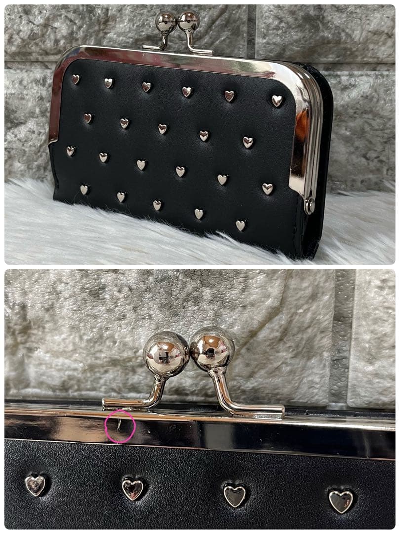 【新品未使用】希少　エピヌ　ハートスタッズ　ウォレット　二つ折り財布