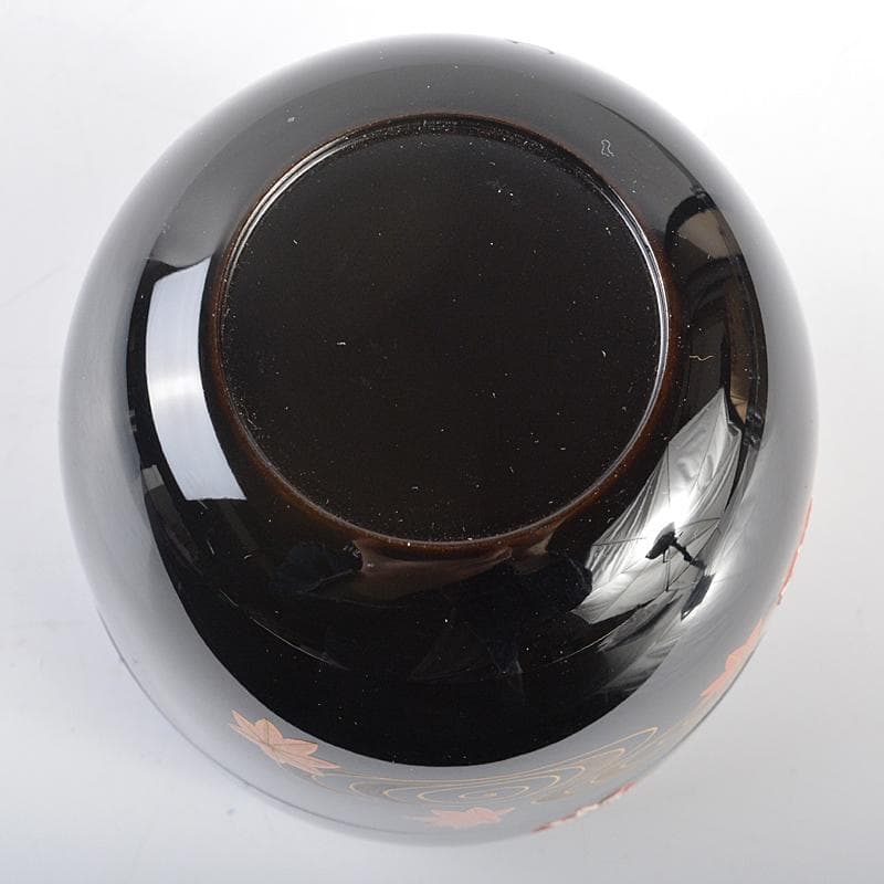 茶道具　輪島塗　米本匠伯作　竜田川蒔絵　中棗　共箱　V　R5283