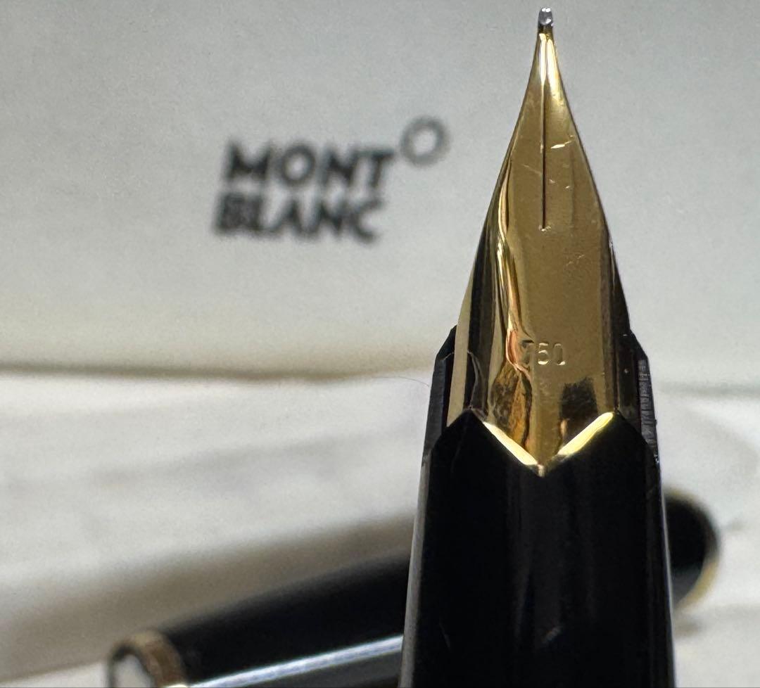 【極美品】モンブラン NO 121 万年筆 ペン先18K ブラック 極細字