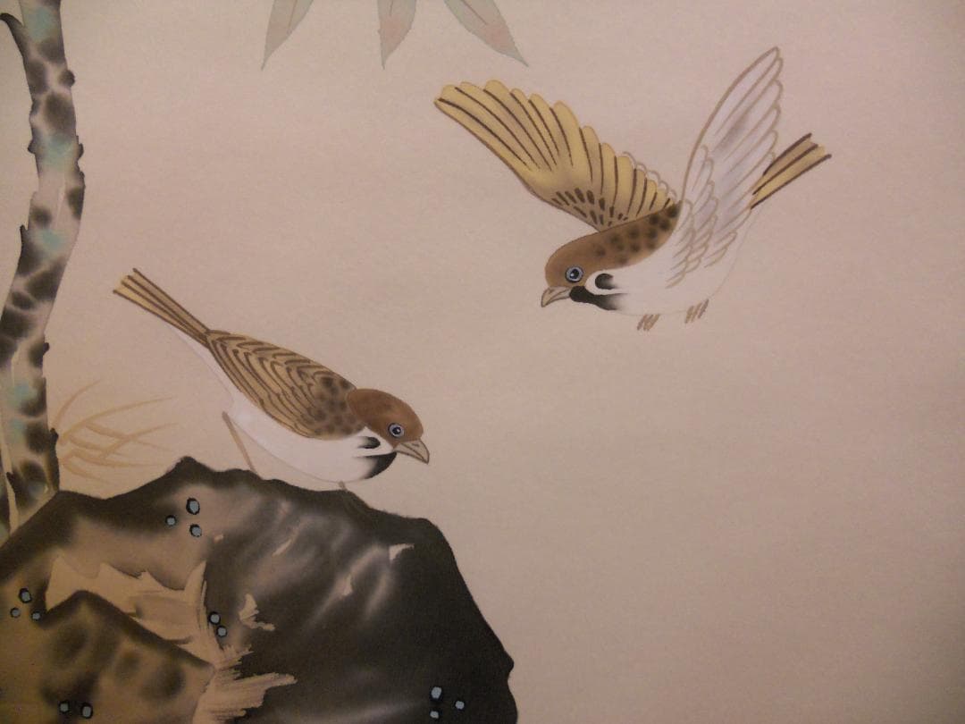 掛け軸 松仙 南天福寿 絹本 希少 軸装 茶道具 掛軸 美品 です。