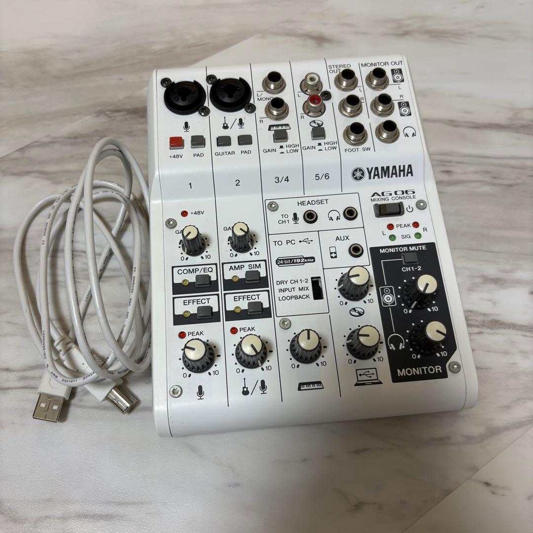 YAMAHA オーディオインターフェイス AG06 本体+ケーブル+説明書
