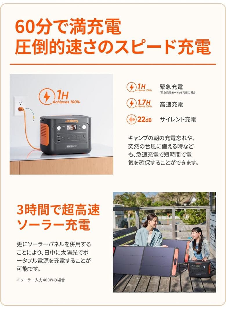 新品Jackery1000NEWポータブル電源&100Wソーラーパネル2点セット