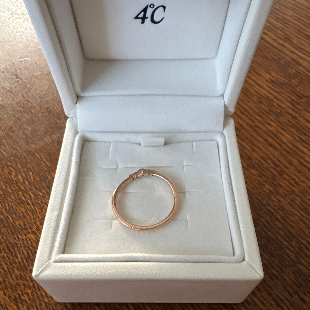 4℃ピンクゴールドダイヤリング　#9にサイズお直しレア品