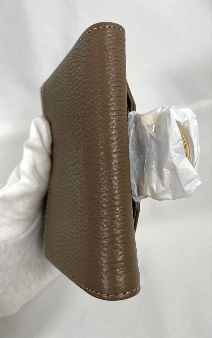 未使用 ATAO アタオ 二つ折り財布 ロトロ トープ 金運上昇 レザー 箱付き