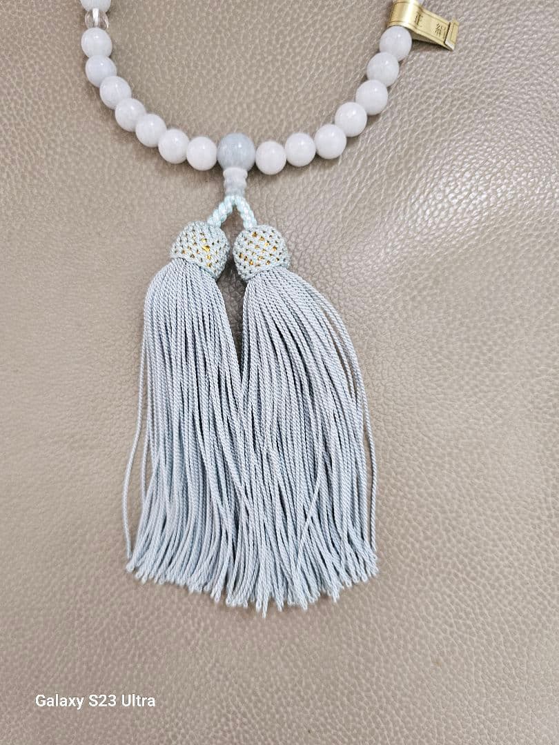 糸魚川青翡翠念珠　８mm３３珠　産地証明付き