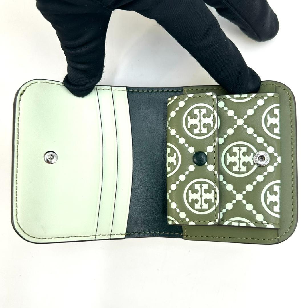 トリーバーチ Tモノグラム コントラスト エンボス ミニウォレット 二つ折り財布