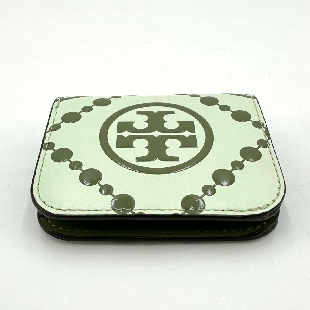 トリーバーチ Tモノグラム コントラスト エンボス ミニウォレット 二つ折り財布