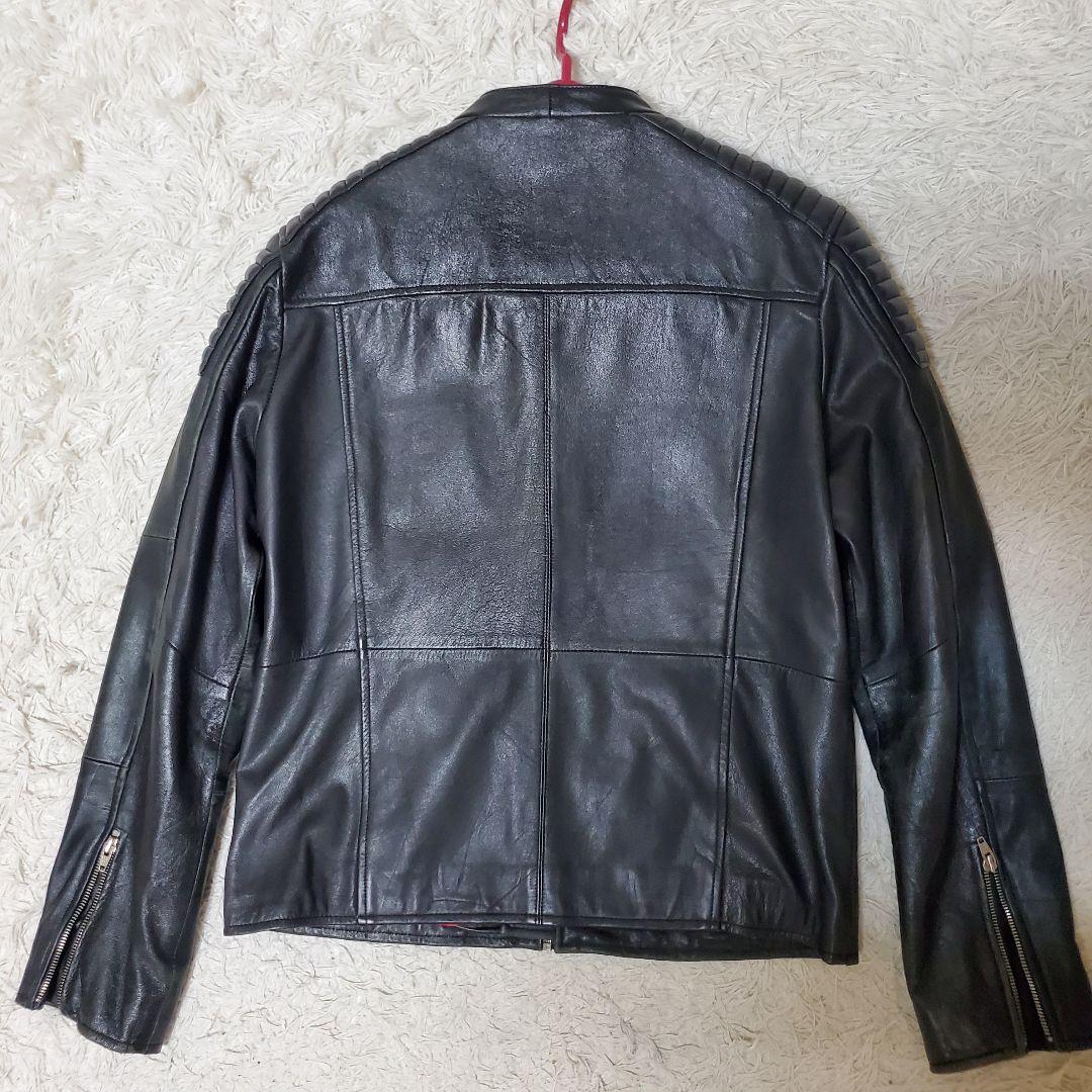 XL ROSHELL ラムレザー ライダース キルティング ブラック