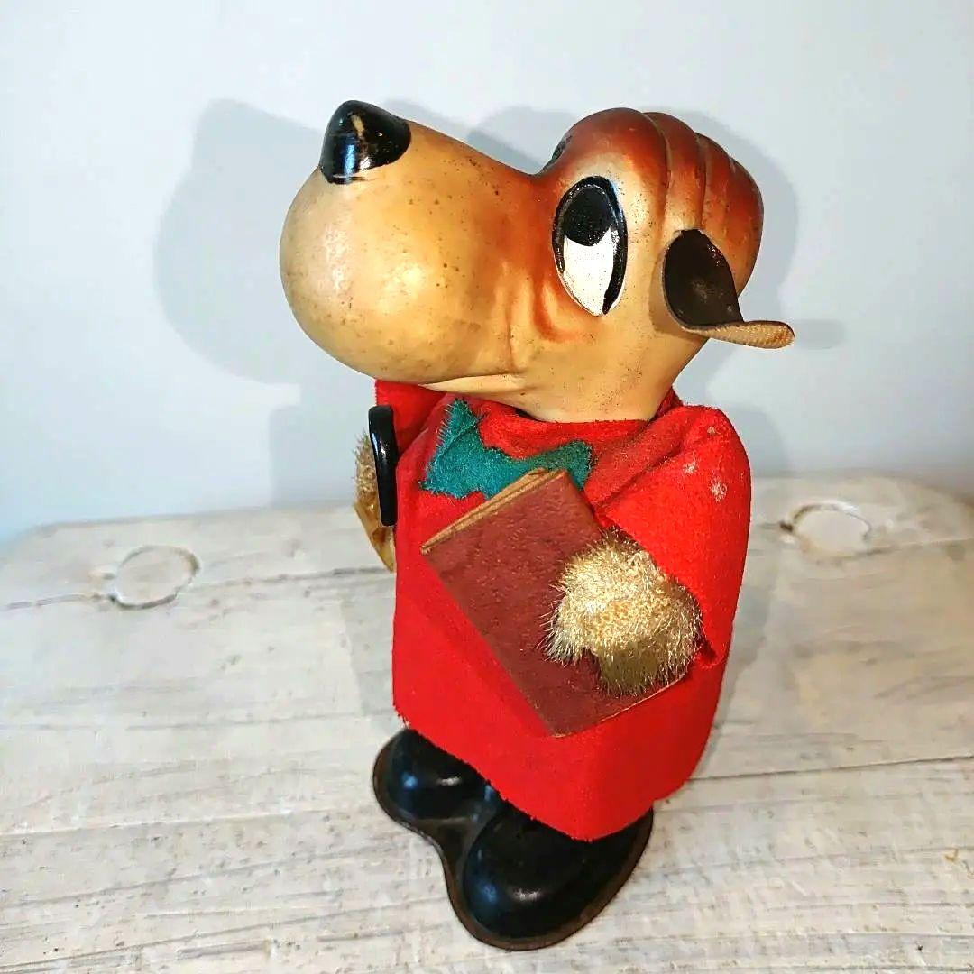 ヴィンテージ ブリキゼンマイ玩具 昭和レトロブリキ玩具赤い服の犬