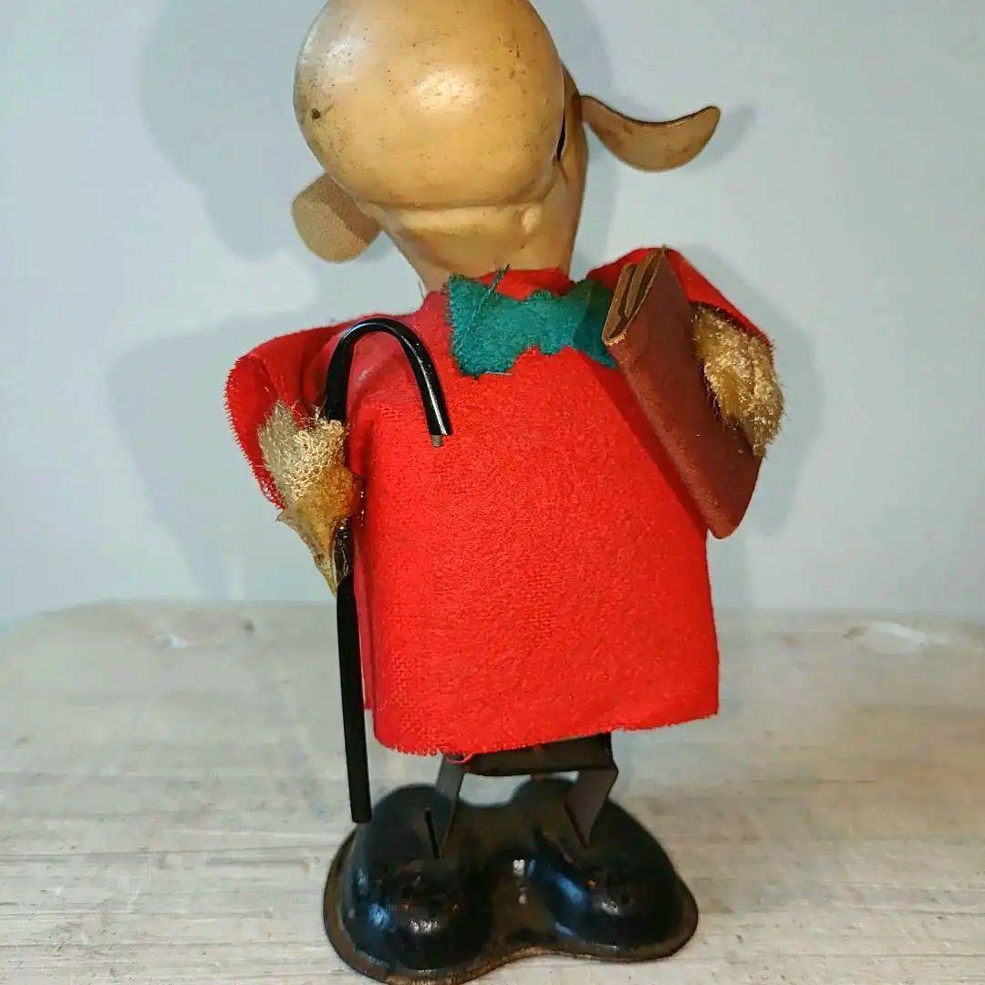 ヴィンテージ ブリキゼンマイ玩具 昭和レトロブリキ玩具赤い服の犬