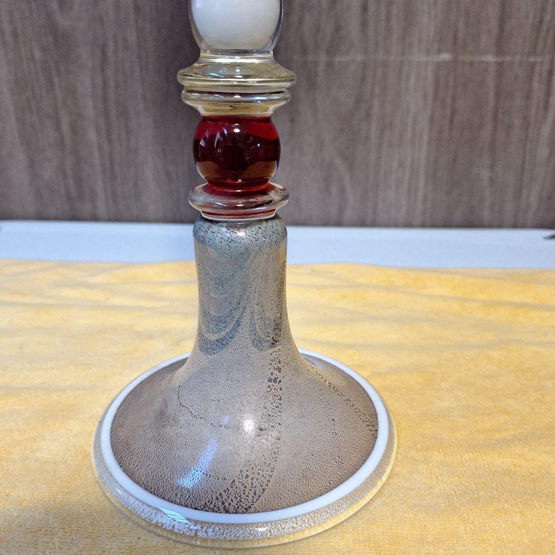 326 アンティークランプ 赤白ストライプ