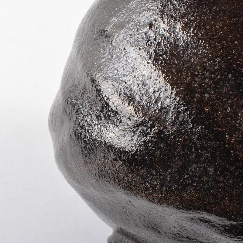 茶道具　楽吉左衛門　黒楽茶碗　在銘　V　R6277