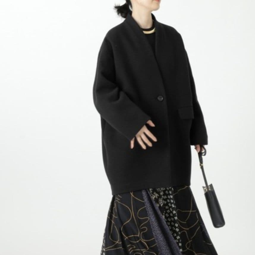 現行 ジャーナルスタンダードレサージュ ノーカラー コクーンミドルコート F