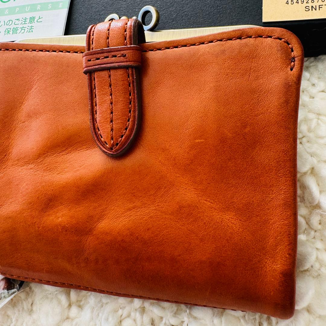 Dakota ダコタ 二つ折り財布 本革 クラプトン 財布 がま口 キャメル