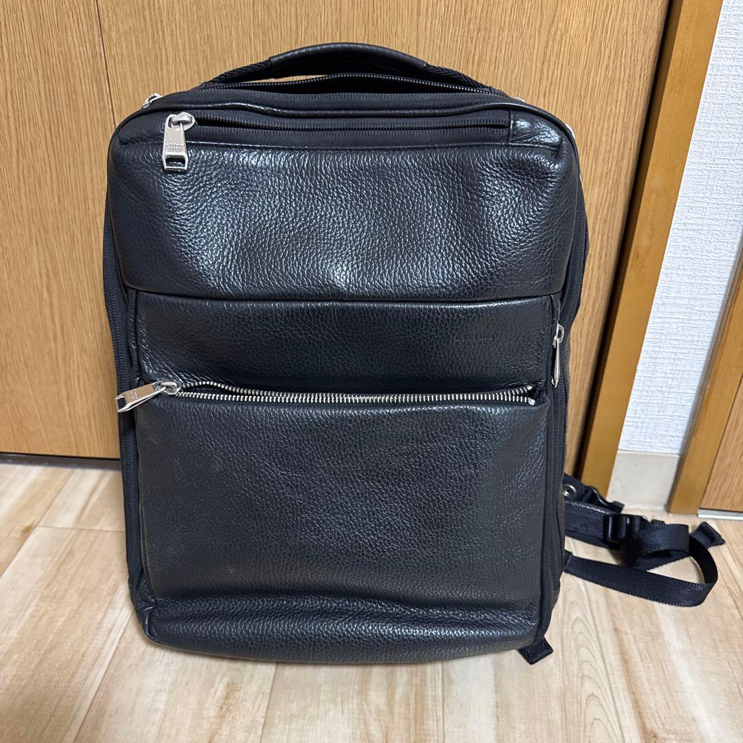 ultima TOKYO／メンズ リュック／本革 シボ革 2Way 黒