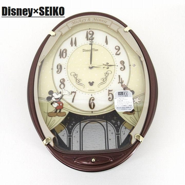 ★新品未使用★セイコー×ディズニー 電波掛け時計 振り子 ミッキー ミニー