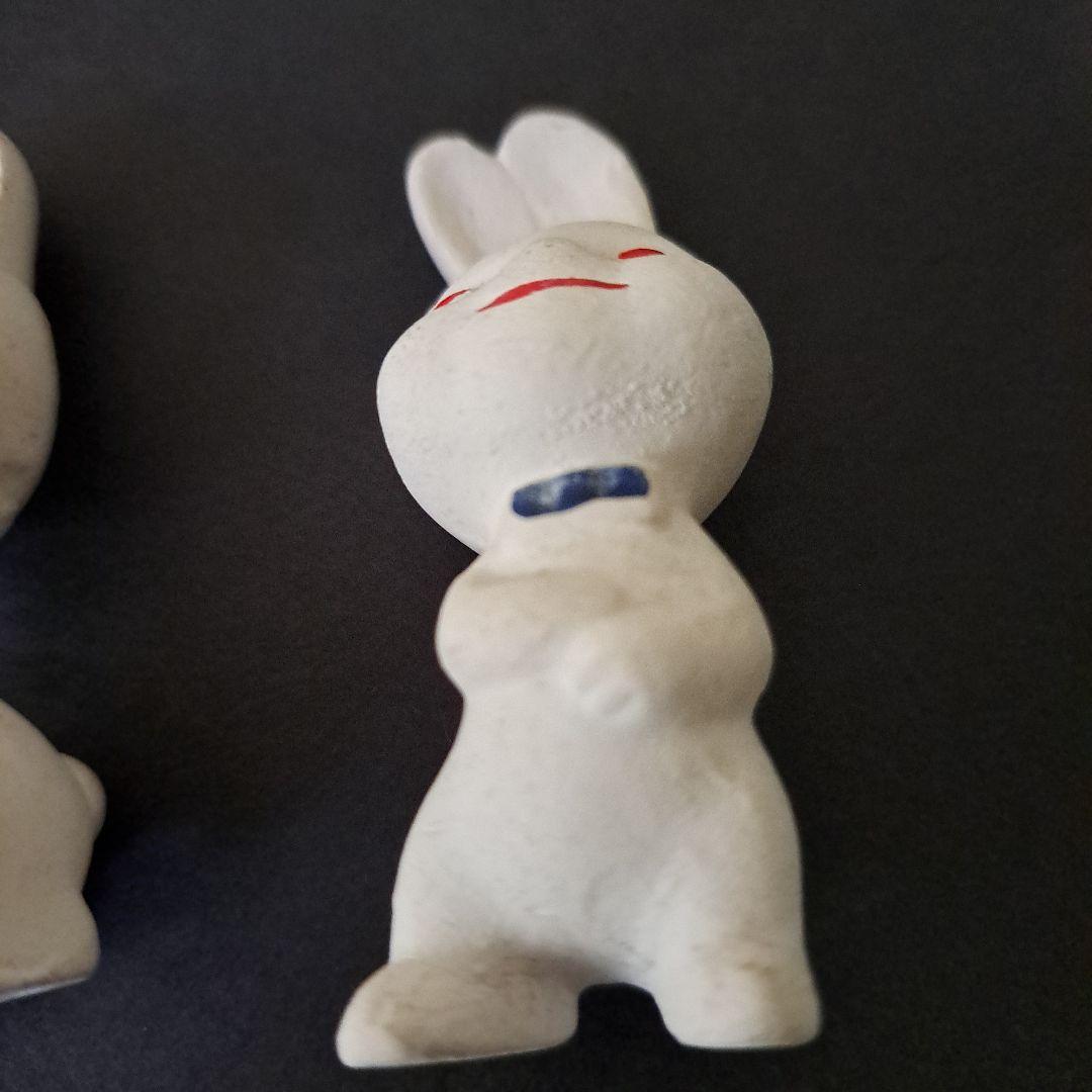初期ピョンちゃん 　超希少　素焼 白ピョンちゃん　1950…60年二体　エスエス