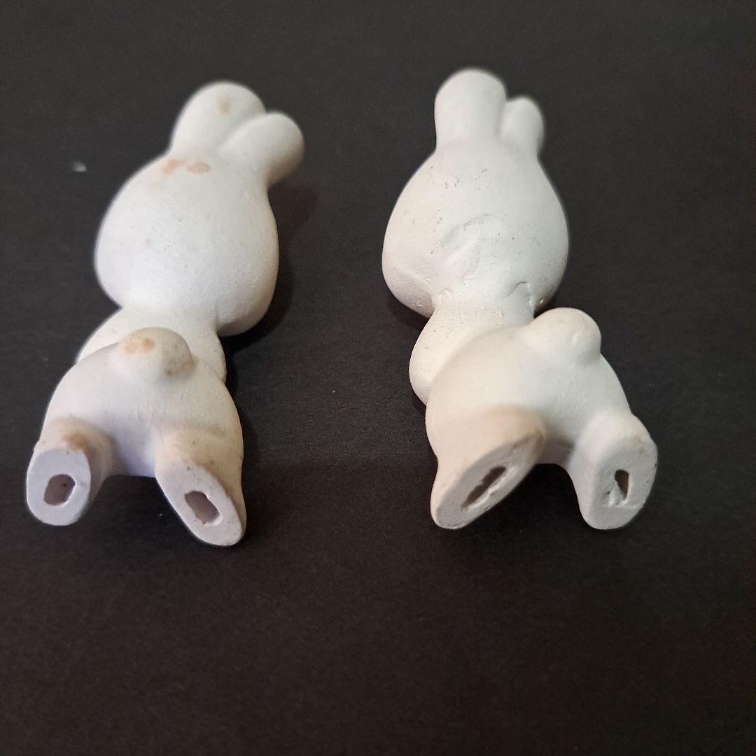 初期ピョンちゃん 　超希少　素焼 白ピョンちゃん　1950…60年二体　エスエス