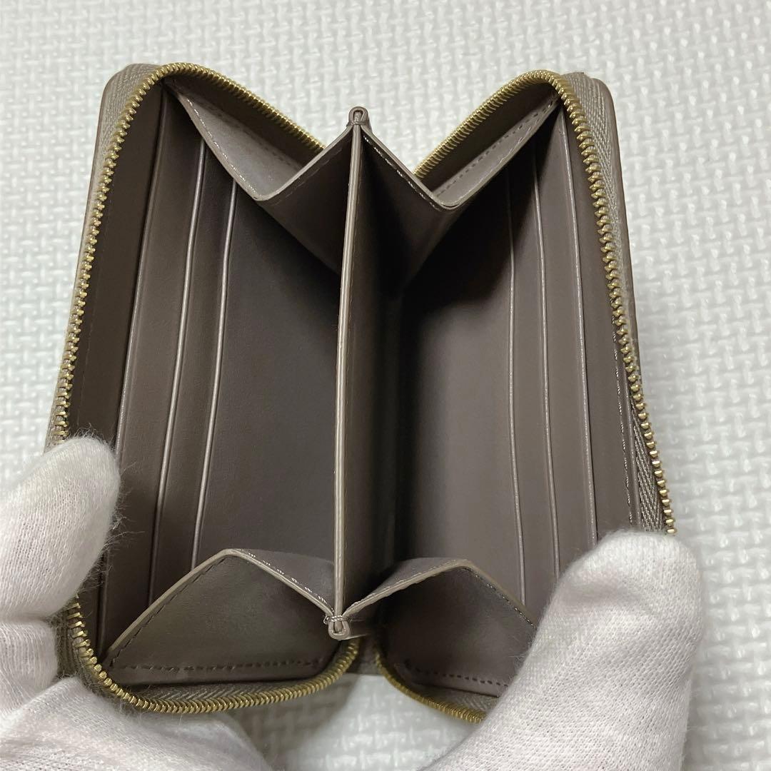 未使用　CELINE セリーヌ　レザーミニ財布　グレージュ　ミニウォレット