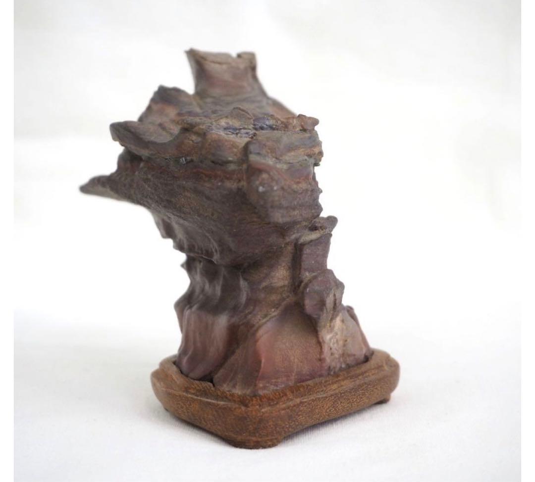 送料無料水石愛好家蔵品放出 山水石鑑賞石 天然石 盆石 奇石 茶道具置物　唐木台