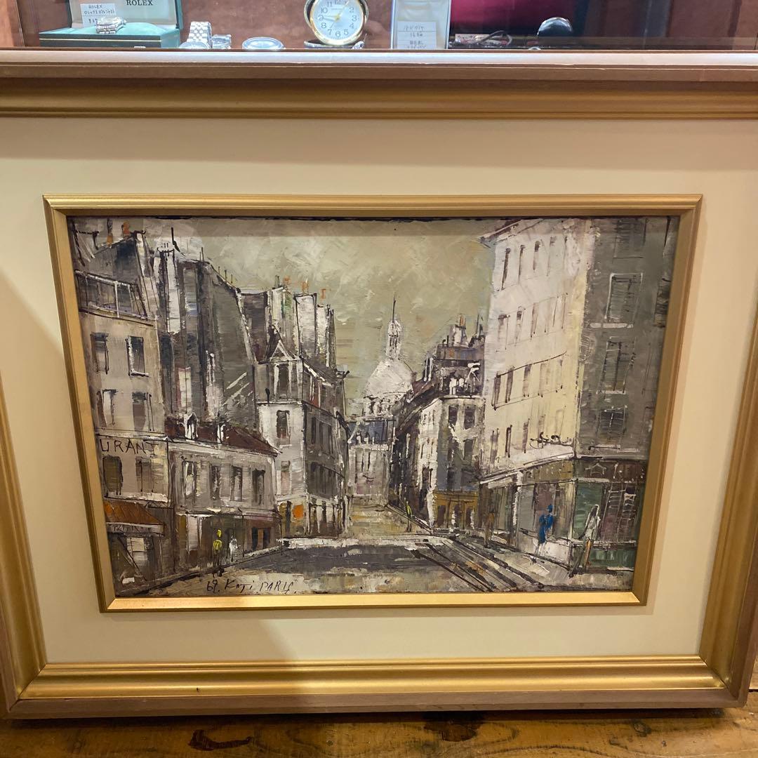 油彩画　パリ　肉筆