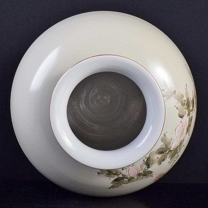 九谷焼　伝統工芸士　中村陶志人作　色絵　花雀文瓶　箱蓋無し　C　R7743B