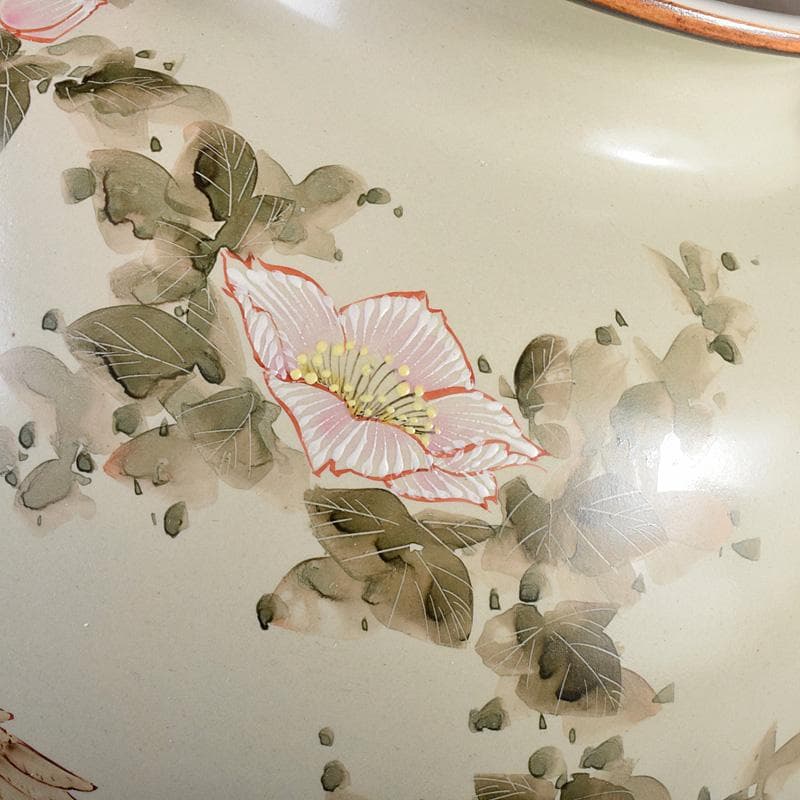 九谷焼　伝統工芸士　中村陶志人作　色絵　花雀文瓶　箱蓋無し　C　R7743B