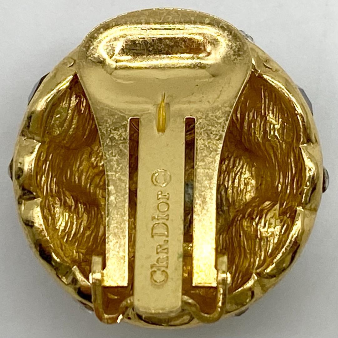 クリスチャンディオール イヤリング両耳 マルチカラー ラインストーン ゴールド